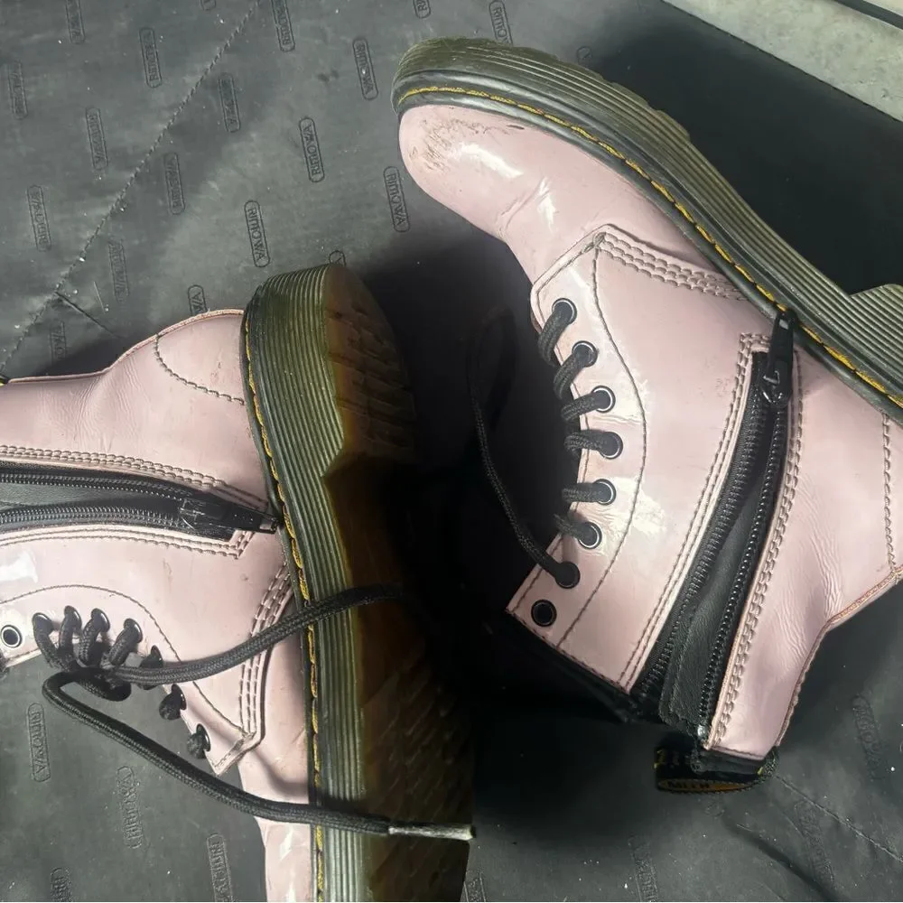 Dr Martens Boots girls pink Barbie color high top shoes cute Easter egg flats